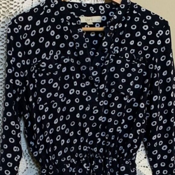 LOFT Navy Flowy Tunic/ Dress - Picture 10 of 14